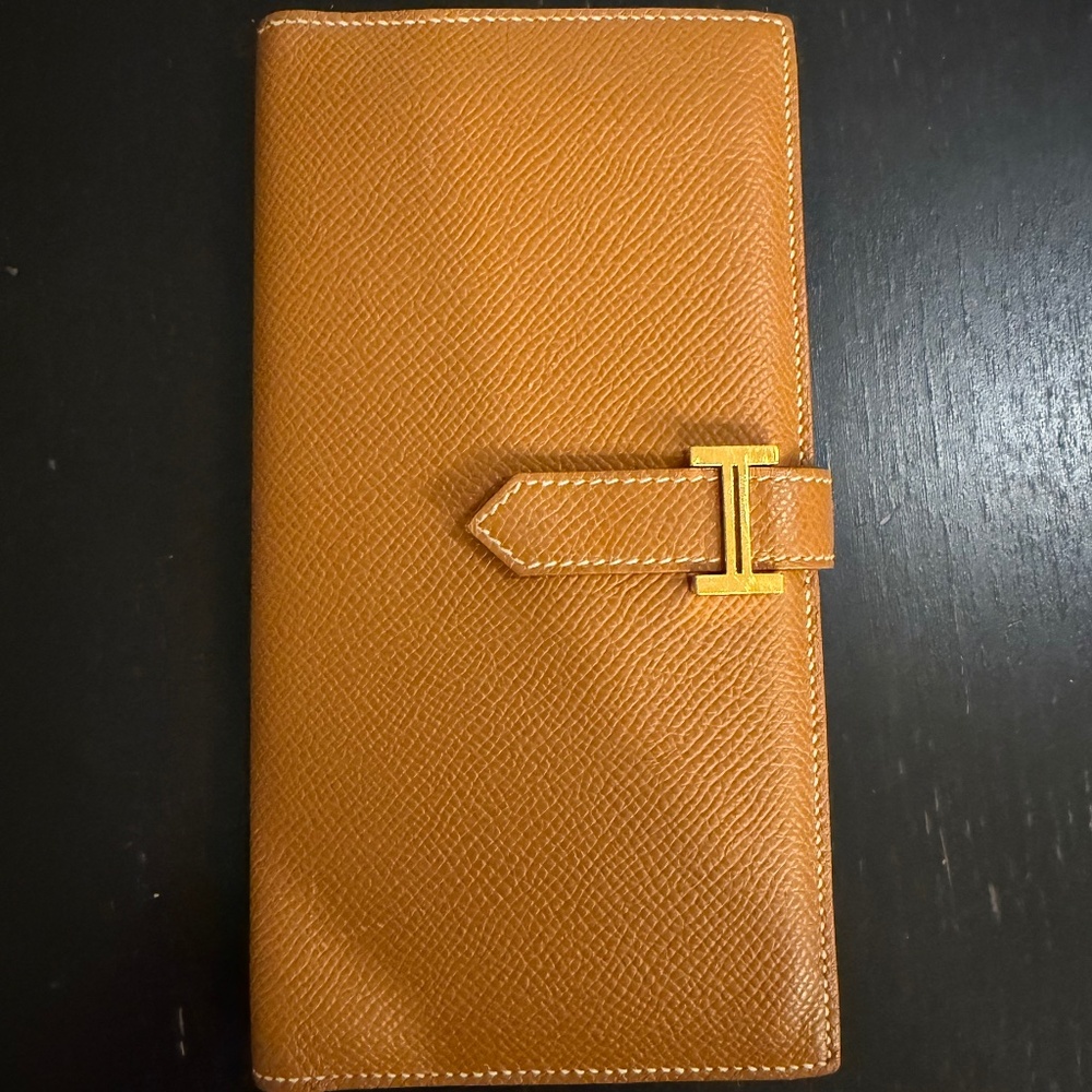 HERMES Epsom Bearn Gusset Wallet Gold